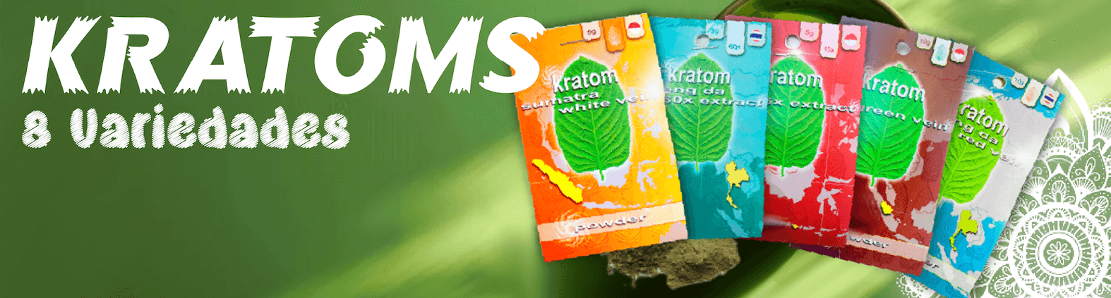 Slider de kratoms con 8 variedades differentes